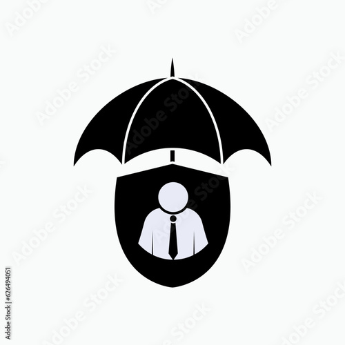 Worker Insurance Icon. Protection Symbol - Vector.