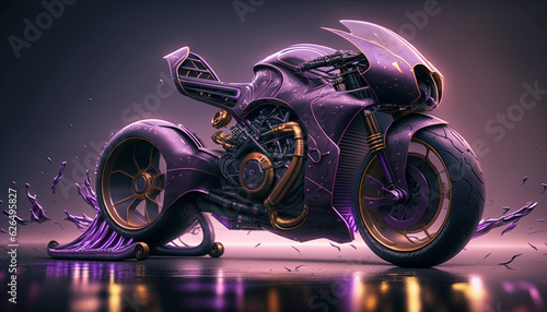 Super bike, futuristic bike.Generative AI.