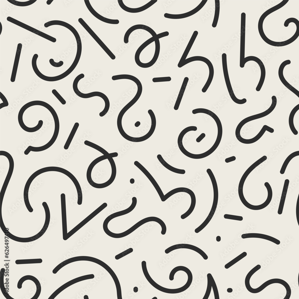 Fun line doodle seamless pattern. Creative minimalist style art background for children or trendy design with basic shapes. Simple childish scribble backdrop. Fun line doodle seamless pattern. Creative minimalist style art background for children or trendy design with basic shapes. Simple childish scribble backdrop.