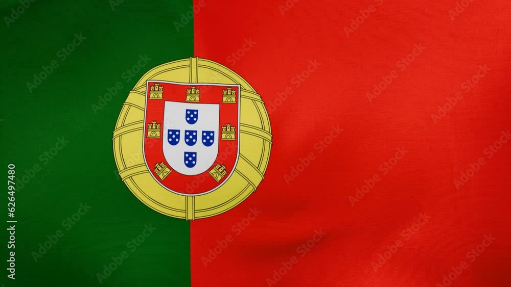 Portugal fabric flag also Taliban flag - calm swaying in the wind, looped endless cycled video, completely full screen covers flag background Portugal fabric flag also Taliban flag - calm swaying in the wind, looped endless cycled video, completely full screen covers flag background