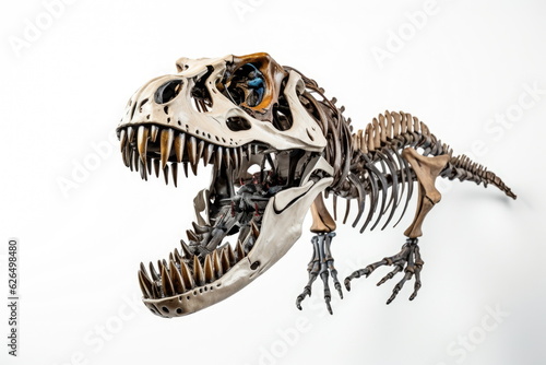 Dinosaur skeleton on white background © waranyu