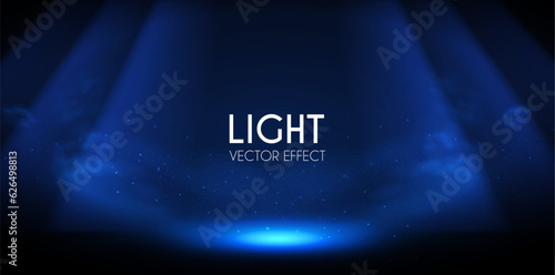 Show light. Colorful spotlights with fay. Transparent light effect.