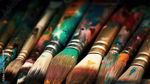 Brushes and paint, art and crafts. ia generate