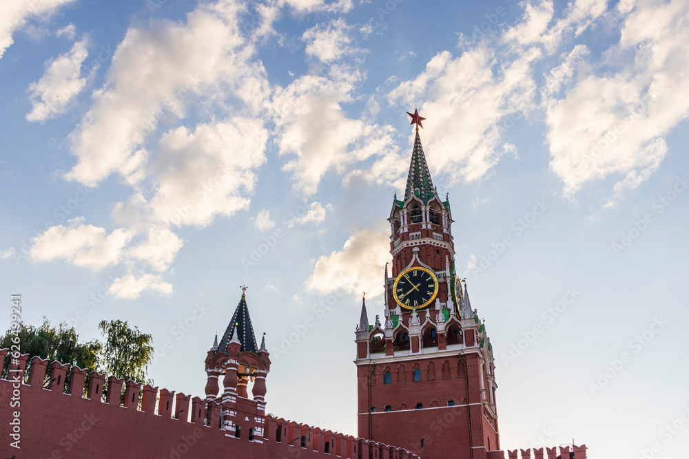 Moscow, Russia - 07.03.2023 - Red square, walls of the Kremlin. Landmark