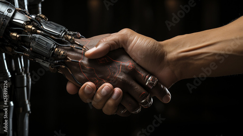 Handshake of modern robot hand with man closeup picture © Graphic Hunters