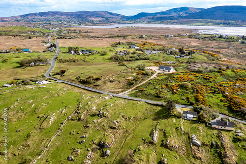 Aerial view of the Sandfield area between Ardara and Portnoo in Donegal - Ireland. photo