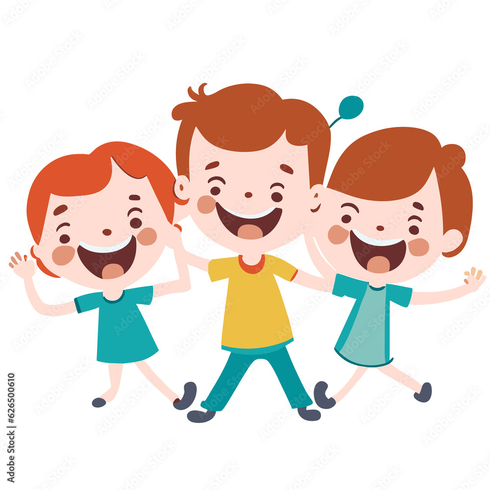 Group of children having fun. AI generative Group of children having fun. AI generative