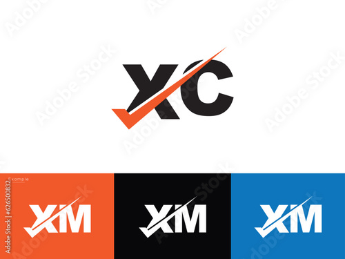 Abstract Checkmark XC cx Initial Business Logo Template Vector Art
