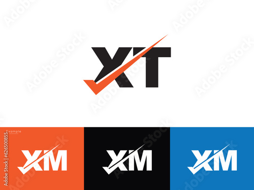 Abstract Checkmark XT tx Initial Business Logo Template Vector Art photo