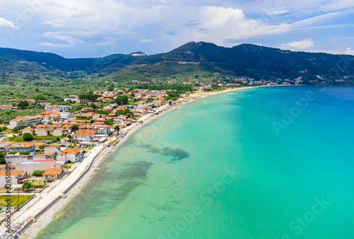 Beautiful beach with turquoise water. Golden Beach, Thassos, Greece