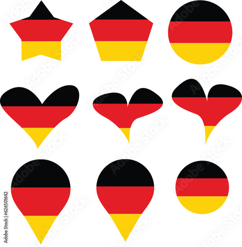 set of german flag icons