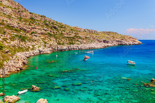 Fototapeta Naklejka Na Ścianę i Meble -  Sea landscape Anthony Quinn bay on Rhodes island, Dodecanese, Greece