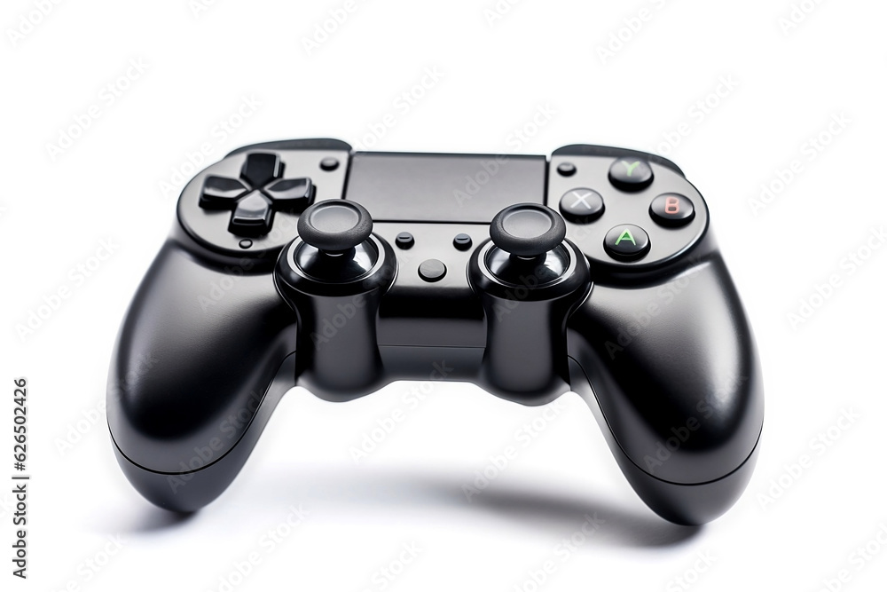 Gamepad nero su sfondo bianco Gamepad nero su sfondo bianco