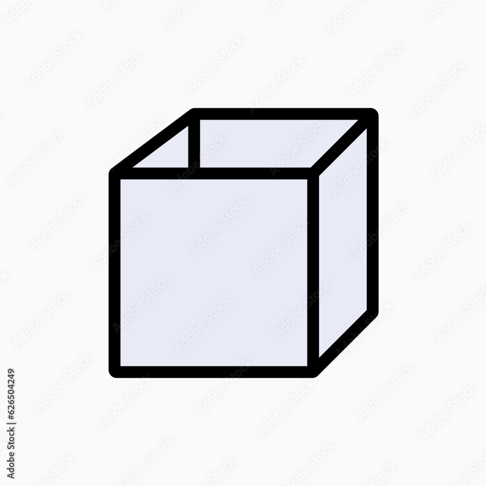 3D Box Icon. Gift, Package. Cube Symbol - Vector. 3D Box Icon. Gift, Package. Cube Symbol - Vector.