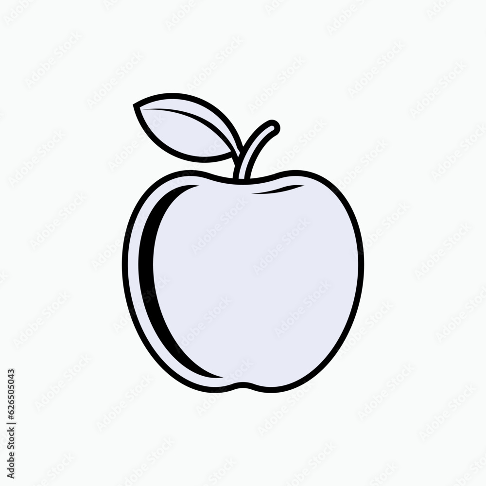 Apple Icon in Line Art Style. Nutrition Symbol - Vector. Apple Icon in Line Art Style. Nutrition Symbol - Vector.