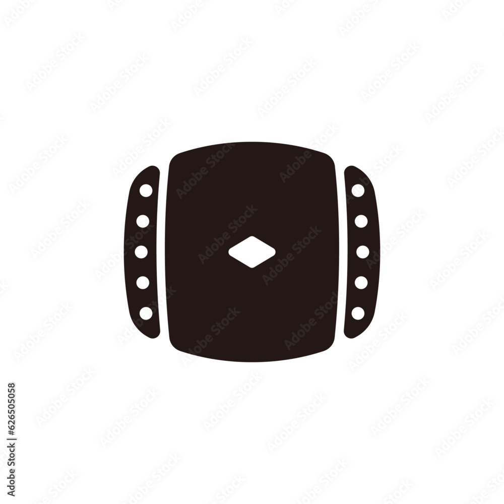 Japanese drum icon.Flat silhouette version.