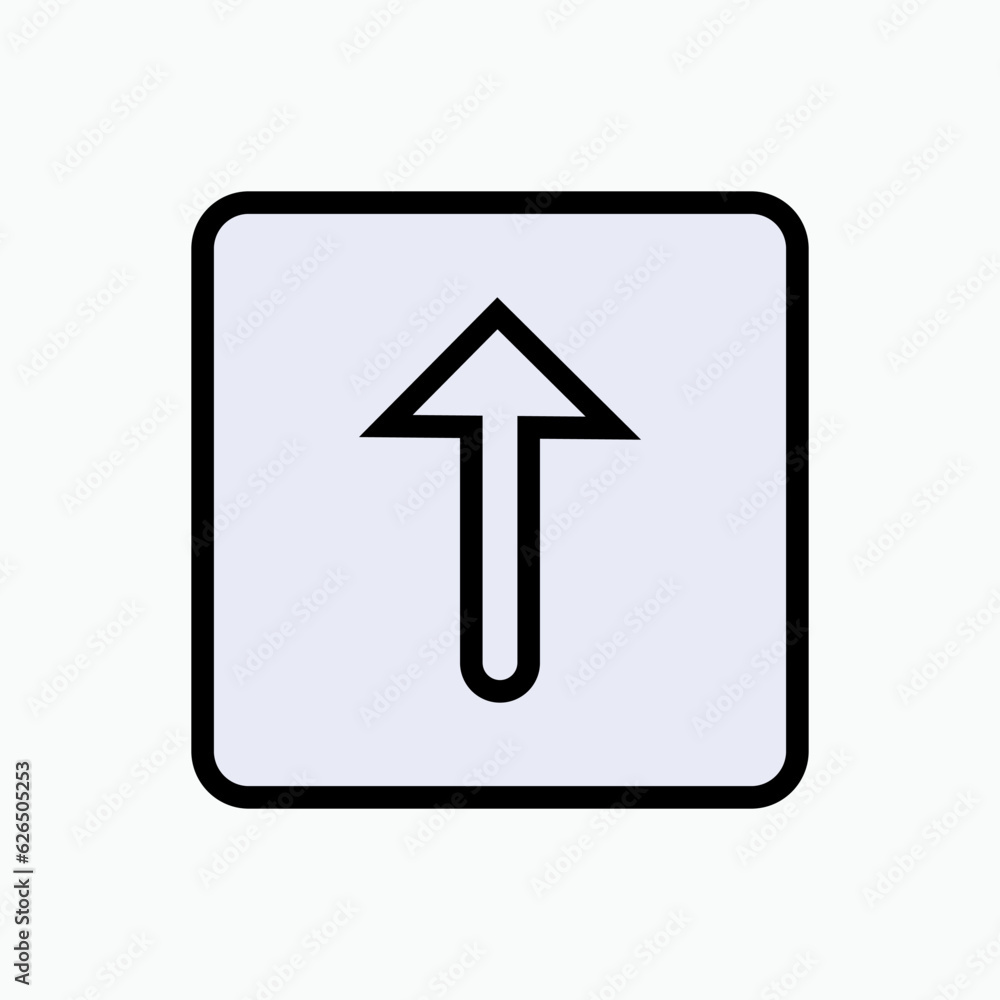 Arrow Up Icon within Box. Direction Symbol. Arrow Up Icon within Box. Direction Symbol.
