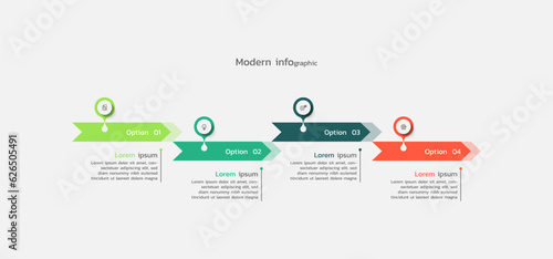 Modern infographic business template elements with 4 steps