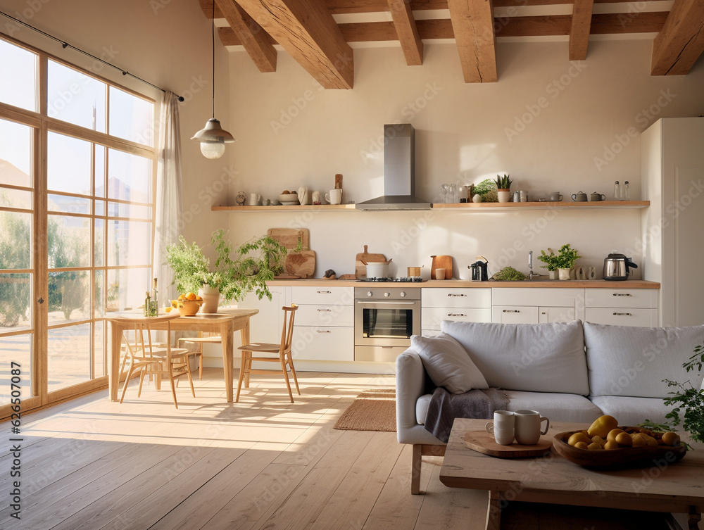 Kitchen and living room in the style of Provence Kitchen and living room in the style of Provence