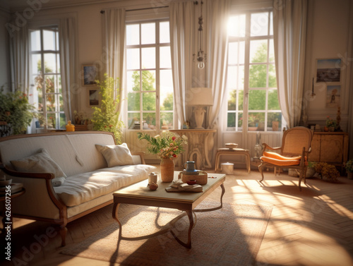 Living room in the style of Provence