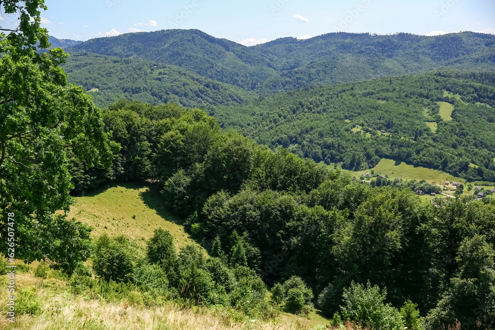 Obraz premium amazing views of the earth planet, mountains and forests of Ukraine, ukrainian carpathians, mountain view, mountains Carpathian. Ukraine