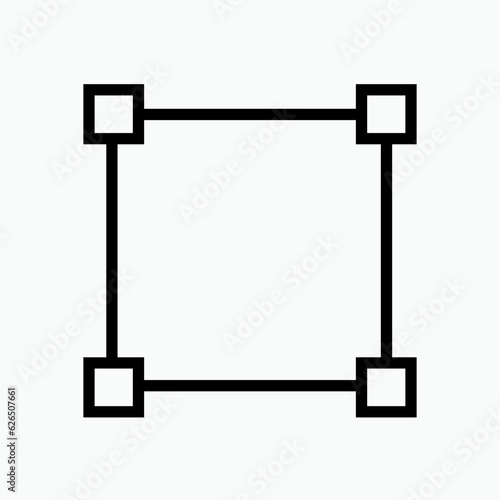 Bounding Icon. Box, Square Symbol.