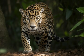Jaguar predator coming. Generate Ai