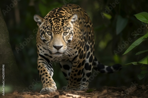 Jaguar predator coming. Generate Ai © nsit0108