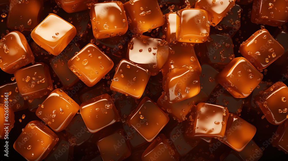 Toffee candy, caramel candies background. Sweet backdrop. Generative AI Toffee candy, caramel candies background. Sweet backdrop. Generative AI