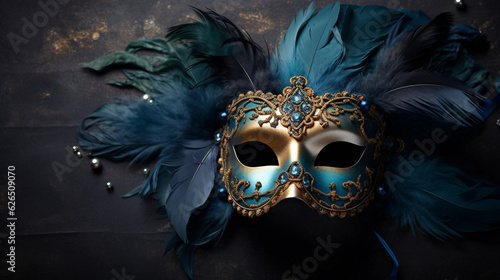 venetian carnival mask on black