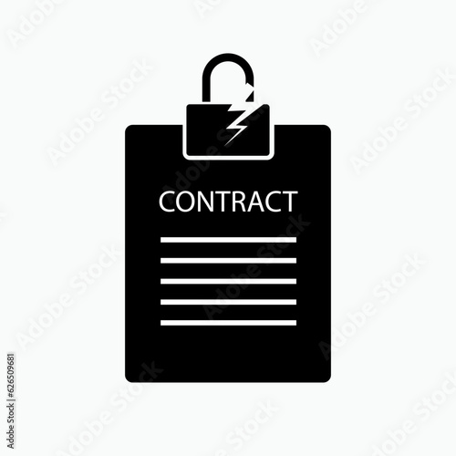 Breach Contract Icon. Violation, Offense. Infringement, Foul or Transgression Symbol.    