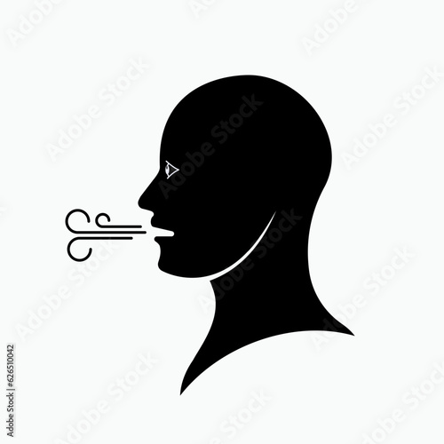 Breathing Icon. Respiration Symbol - Vector.   