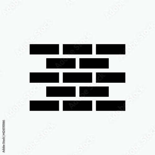 Bricks Icon within Glyph Style. Wall Symbol - Vector.
