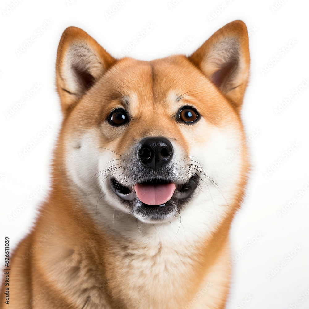 Shiba Inu dog head on white background Shiba Inu dog head on white background