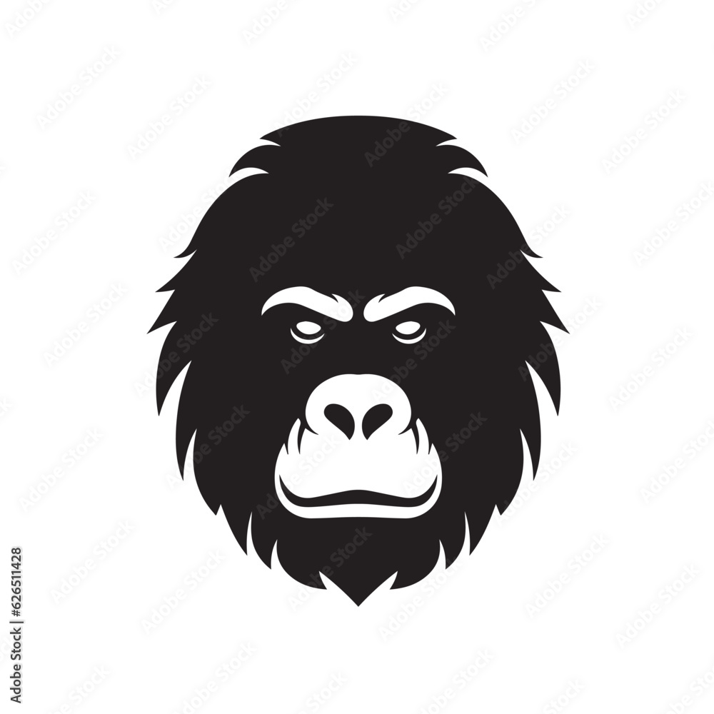 gorilla head vector