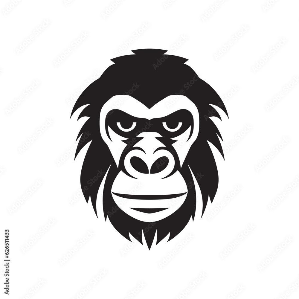 monkey head vector