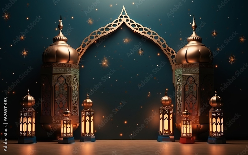 Obraz premium 3d_Islamic_luxury_pattern_background
