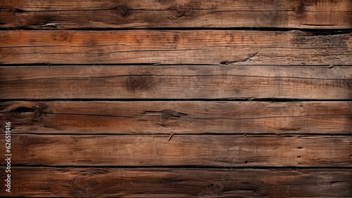 A weathered wooden wall with added support and reinforcement, resembling a distressed 1800s style abstract background. Generative AI