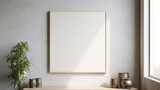square frame inside white background in a bright room with natural light.