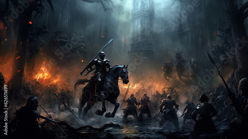 pc game simulation online horror castle attack dark forces warriors battle screen.