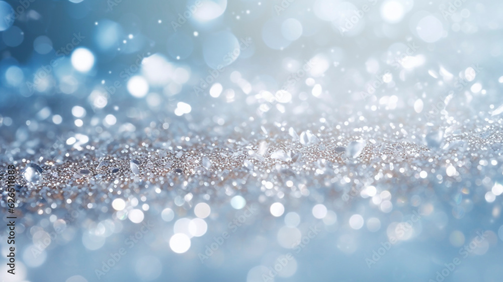An enchanting background filled with sparkling and shimmering silver glitter. Silver glitter gently falls with an intense sparkle, creating a captivating scene. Generative AI An enchanting background filled with sparkling and shimmering silver glitter. Silver glitter gently falls with an intense sparkle, creating a captivating scene. Generative AI