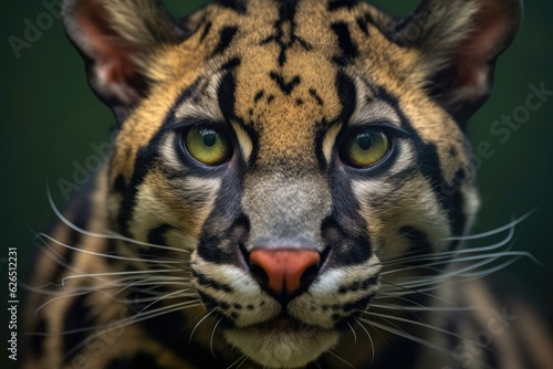 close up of a leopard with green eyes