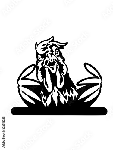 Funny and hilarious peeking chicken SVG vector graphic and cut file 
