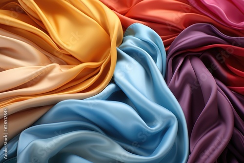 Colorful Satin Textile Beauty