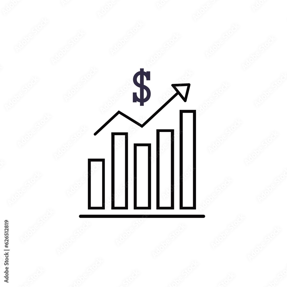Profit analysis black icon, earning growth Profit analysis black icon, earning growth