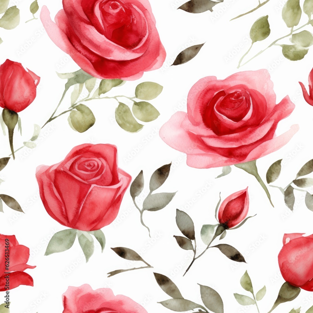 Red rose watercolor seamless background Red rose watercolor seamless background