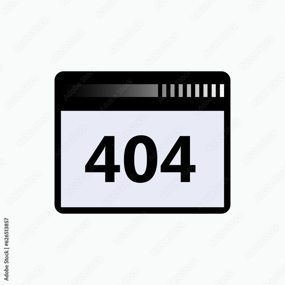 Browser 404 Error Icon. Symbol of Browsing Crash - Vector. Browser 404 Error Icon. Symbol of Browsing Crash - Vector.