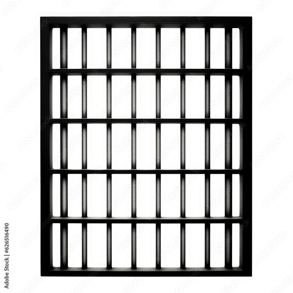Alone behind Bars: Isolated Background of Prison Alone behind Bars: Isolated Background of Prison