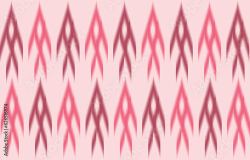 Pink and red ikat fabric pattern background. Abstract vector illustration of weaven art design for clothes,carpet,fashion,and decoration photo