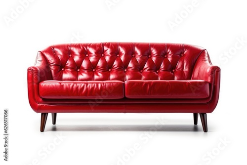 red sofa isolated on white background